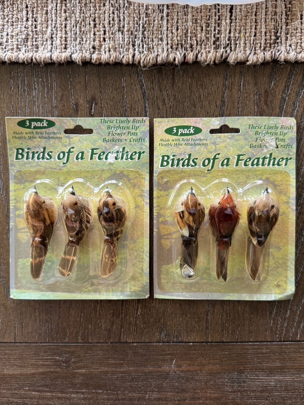 Decorative Natural Feathers Clip-On Birds